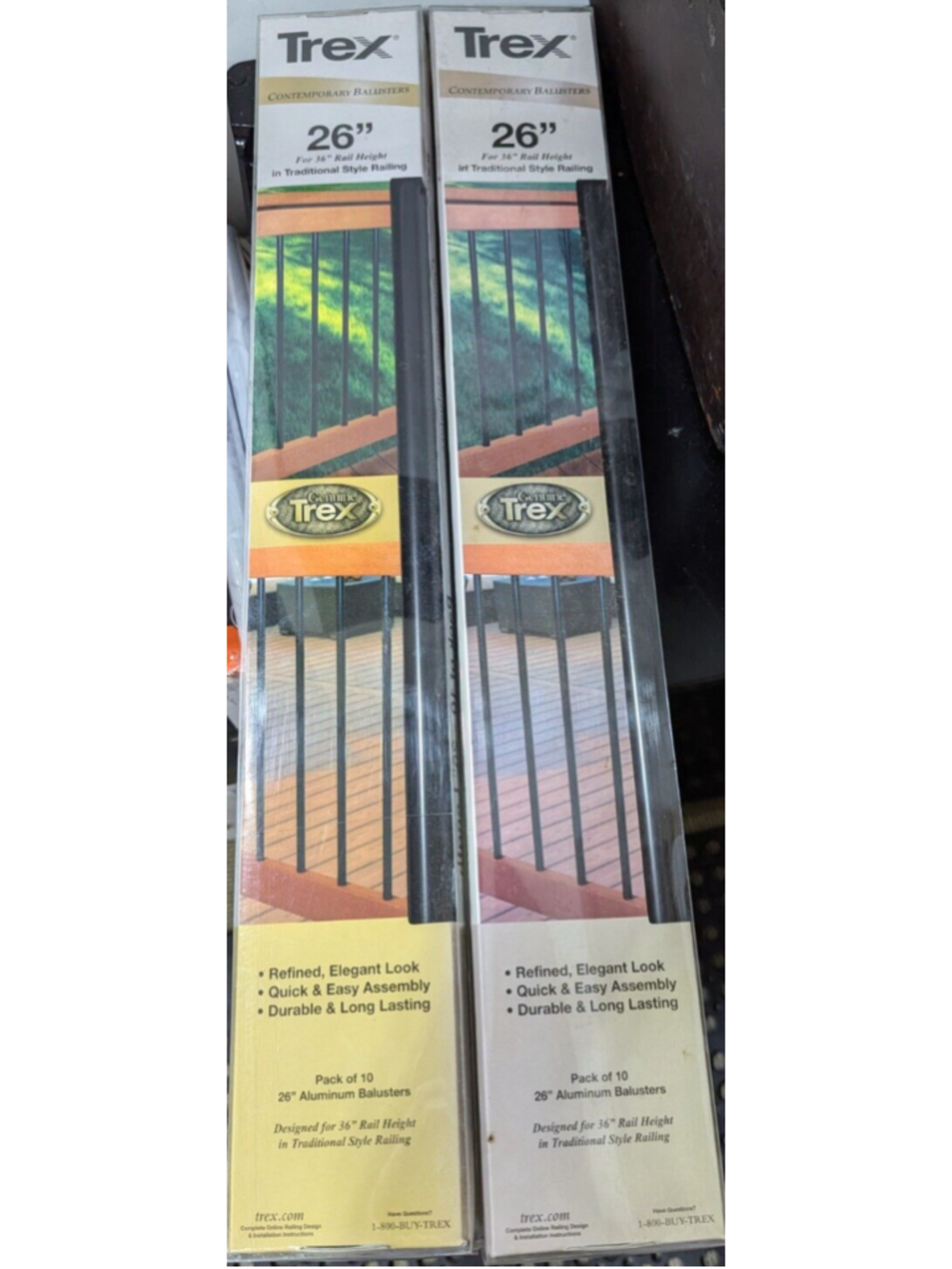 Two Boxes Trex Contemporary Balusters 26" For 36" Rail Height Traditional Style